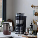 Coffee Canister Airtight Storage Container Stainless Steel Coffee Jar with Scoop,Date Tracker CO2 Release Valve for Dry Food Beans Ground Tea Flour Cereal and Sugar (1.8L Grey-Brown With Spoon) by CozyNest Decor