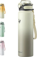 Enerbone 32 oz Insulated Water Bottle, Stainless Steel Bottle with Carrying Strap, Double-Wall Vacuum Insulation Design, Leakproof Sports Bottle with Straw, Keep Drinks Cold or Hot for Hours by CozyNest Decor