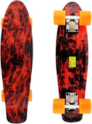 Skateboards Complete 22 Inch Mini Cruiser Retro Skateboard for Kids Boys Youths Beginners by TinyTreasures Baby Boutique