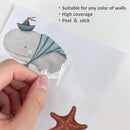 Whale Wall Decals for Nursery – 18 Decals, Ocean Theme Removable Stickers for Kids Room, Sea Animal Baby Room Decor, Reusable Wall Stickers for Furniture & Glass (6 Sheets) by TinyTreasures Baby Boutique