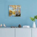 Poplar trees beside the blue sky and white clouds are suitable for living rooms bedrooms and offices Landscape posters and wall paintings by CozyNest Decor