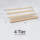 nianfeng Tiered Spice Rack, 4-Tier Spice Pantry Kitchen Cabinet Organizer, 19.9-Inch, Natural Wood Acrylic Stair Riser Stand, Countertop Seasoning Shelf by CozyNest Decor