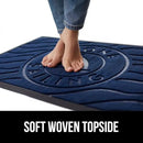 GORILLA GRIP 100% Waterproof All-Season WeatherMax Doormat 35x23, US Designed Natural Rubber, Stain and Fade Resistant, Low Profile Indoor Outdoor Door Mats, Easy Clean Patio Mat, Blue Sailing