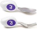doddl Toddler Utensils, Ergonomic Fork and Spoon Set for Self Feeding, Stainless Steel Silverware for 1-3 Year Olds, BPA Free, Dishwasher Safe (Indigo) by TinyTreasures Baby Boutique