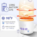 Portable Bottle Warmer for Travel: Large 12oz Capacity with Dual Heating Modes for Breast Milk & Water, Smart Temperature Control, Baby Bottle Warmer for Travel, Gifts for New Mom, Purple by TinyTreasures Baby Boutique