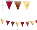 Fall Party Decorations Maroon Gold Brown Metallic Fabric Triangle Pennant Banner Burgundy Flag Bunting Garland for Autumn Thanksgiving Wedding Birthday Bridal Shower Engagement Graduation Garnet Party by GreenHaven Gardens