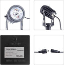APONUO Metal Solar Spot Lights Outdoor with 9.8ft Cable Solar Powered Landscape Lighting Low Voltage IP65 Waterproof Auto On/Off for Outside Garden Yard Landscape Pathway Garage-Warm White(4-in-1) by GreenHaven Gardens