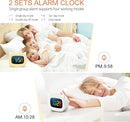 Cute Cat Ear Alarm Clock with RGB 7 Color Night Light & 18 Ringtones,Rechargeable Clock for Kids Bedroom,LED Colorful Digital Display,Bedside Clock for Boys,Girls Birthday Presents(White) by TinyTreasures Baby Boutique
