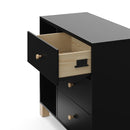 Storkcraft California 3 Drawer Combo Dresser (Black with Driftwood) – GREENGUARD Gold Certified, Interlocking Drawer System, Pre-Installed Drawer Tracks for Easier Assembly, Spacious Cabinet by TinyTreasures Baby Boutique