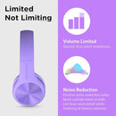LilGadgets Connect+ Pro Wired Kids Headphones for School w/Microphone, Volume Limiting, Noise Reducing Over-Ear Headset w/Cord, SharePort Technology & SoftTouch Padding, Purple Headphones for Kids by TinyTreasures Baby Boutique