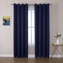 ChrisDowa Grommet Blackout Curtains for Bedroom and Living Room - 2 Panels Set Thermal Insulated Room Darkening Curtains (Navy Blue, 52W x 72L) by CozyNest Decor