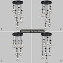 7 Light Raindrop Chandeliers, Bronze Teardrop Cluster Pendant Lights Kitchen Island, Black Dining Room Chandelier Over Table Hanging Pendant Lighting for High Ceiling, Entryway Staircase by CozyNest Decor