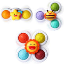ALASOU 3PCS Pop Suction Cup Spinner Toys for 1 Year Old Boy Girl|Novelty Spinning Tops Toddler Toys Age 1-2|Sensory Baby Bath Toy for Toddlers 1-3|12 18 Months Boy Birthday Gift for Infant by TinyTreasures Baby Boutique