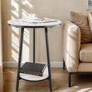 Side Table - Sintered Stone End Couch Table with Metal Frame & Gold Veins for Sofa Living Room Bedroom Bedside Coffee Small Spaces - Waterproof, Scratch-Resistant - Easy Assembly by CozyNest Decor