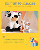 5 Pieces Cow Stuffed Animals for Boys Girls, 1 Mommy Cow with 4 Babies Soft Plush Toy Set Gifts for Kids Children 3 4 5 6 7 8 9 Years, Christmas, Birthday, Party Decorations by TinyTreasures Baby Boutique