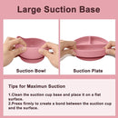 Silicone Baby Feeding Set 14 Pcs,Baby Led Weaning Supplies, Baby Spoons Suction Bowl Divided Plate Bib Cup Finger Brush,First Stage Solid Food Eating Utensils - 6+ Months(Deep Red) by TinyTreasures Baby Boutique