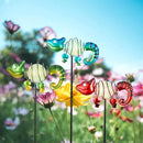 3 Pack Garden Stakes Decorative,Cute Chameleons Glow in The Dark Metal Garden Decor,Waterproof Metal Yard Art Decor for Outside,Funny Present for Mom Women Grandma