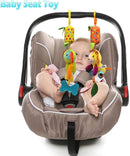 Bloobloomax Baby Soft Hanging Rattle, Car Seat Stroller Toys with Plush Animal C-Clip Ring for Infant Babies Boys and Girls 3 6 9 to 12 Months (12PCS-A) by TinyTreasures Baby Boutique