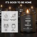Smoke ＆ Vanilla Candle, 9oz Scented Candle for Men, Scented Candles for Home, Gifts for Men, Personalized Blessing Minimalist Men's Gifts by CozyNest Decor