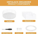Snack Organizer - Versatile Snack Storage, Lazy Susan with Convenient Grab-and-Go Design, Metal Snack Holder for Home, Office, Breakroom, 10.85" L x 10.85" W x 5" H (White) by CozyNest Decor
