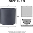 Kante 9.8" Dia Round Concrete Planter, Modern Style Large Cylindrical Plant Pot with Drainage Hole and Rubber Plug for Indoor Outdoor Patio, Charcoal by GreenHaven Gardens