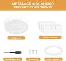Snack Organizer - Versatile Snack Storage, Lazy Susan with Convenient Grab-and-Go Design, Metal Snack Holder for Home, Office, Breakroom, 11.85" L x 11.85" W x 4.17" H (White) by CozyNest Decor