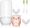 Kids Electric Toothbrushs U Shaped sonic Automatic Toothbrush with 4 Brush Heads, Six Cleaning Modes,Cartoon deer Modeling , full mouth toothbrush for baby by TinyTreasures Baby Boutique