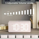 uscce Wooden Digital Alarm Clocks for Bedrooms: Dimmable Dual Alarm Clock with Large Numbers for Bedside Desk - Loud Alarm for Heavy Sleepers with Volume Control - Wood Decor & Gifts by CozyNest Decor