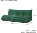 Luxury Sofa Couch Chair, Lazy Floor Seating, Fireside Bean Bag Chair, Ergonomic Tatami Sofa Lounger for Living Room, Bedroom, Office, 3 Seat, Green by CozyNest Decor
