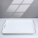 Spsyrine White Decorative Serving Tray with Handles, Elegant Plastic Coffee Table Tray for Ottoman, Living Room, Home Decor by CozyNest Decor