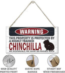 Warning Sign, Chinchilla Warning Wood Plaque Sign, Funny Door Signs, Decorative Wood Hanging Suspension Plaque, Farmhouse Wooden Wall Decor, Outdoor Hanging Wooden Signs by CozyNest Decor