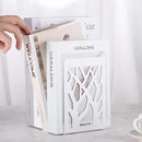 Book Ends, Bookends, Bookends for Shelves, Bookend, Book Ends for Heavy Books, White Metal Book Shelf Holder Home Decorative, Book Stoppers for Shelves, Bookend Supports 5 Pair by CozyNest Decor