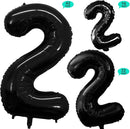 GOER Black Foil Balloons Number 2,Huge Number Balloons for 2nd Birthday Party Supplies Anniversary Decorations (3 pcs,42 inch,32 inch,16inch) by TinyTreasures Baby Boutique