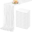 10FT 12 Pack White Cheesecloth Table Runner 20 x 120 Inch Long Rustic Gauze Cheese Cloth Table Runner for Wedding Bridal Baby Shower Table Decorations Boho Fabric Sheer Birthday Party Table Decor by CozyNest Decor
