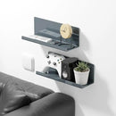Adhesive Floating Shelves for Wall No Drilling, 12 Inch Acrylic Self Adhesive Shelves, Stick on Shelves, Dorm Wall Shelf, for Bathroom, Kitchen, Bedroom, Office, Gaming Room, Gray by CozyNest Decor