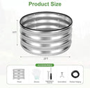 Galvanized Raised Garden Bed- 2Pcs 2x2x1FT Metal Planter Boxes Outdoor | Round Steel Raised Bed Kit & Fire Pit Ring for Gardening with Protective Tape, Gloves for Vegetables, Flower (Sliver) by GreenHaven Gardens