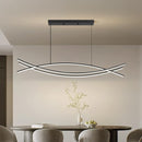 Pendant Light, Linear Pendant Light LED Dimmable Hanging Light Fixture, LED Modern Curved Chandelier, Chandeliers for Dining Room by CozyNest Decor