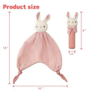 Organic Cotton Stuffed Animal Rattle Baby Toys, Hand Grip Rattle Squeaker Sticks Toys, Bunny Cuddle Cloth and Ring Rattle Plush Toy Set for Newborns Infant Boys Girls, 2 PCS by TinyTreasures Baby Boutique
