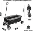 Creative Outdoor Push Pull Hauler Wagon for Kids, 200lbs Weight Capacity, All-Terrain Collapsible and Portable Folding Cart, Beach, Park, Garden, Camping & Tailgate by GreenHaven Gardens