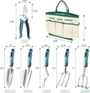 Garden Tool Set 9 PCS, Heavy Duty Gardening Hand Tools for Women, Durability Garden Tool Bag, Rust-Proof Aluminum Gardening Supplies, Ideal Gifts for Women and Men by GreenHaven Gardens