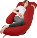 Sasttie Pregnancy Pillows for Sleeping, Jumbo U Shaped Cooling Full Body Pillow with Removable Cover, Pregnant Women Must Haves, Maternity Essential, Red by TinyTreasures Baby Boutique