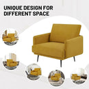 Oversized Accent Chair Set of 2 for Living Room Chairs Reading Arm Chair Comfy Modern Single Sofa Side Chairs with Metal Legs & Soft Cushion for Bedroom, Balcony,Waiting Room (Velvet, Amber Yellow) by CozyNest Decor