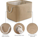 TheWarmHome Organization and Storage Basket for Organizing - 3 Pack 16x12x12 inch Cube Fabric Storage Cubes, Storage Bin for Shelves Gift Closet Organizer Cloth Toy (Beige) by TinyTreasures Baby Boutique