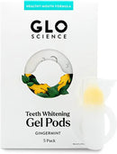 GLO Science Teeth Whitening Gel Pods – Safe, Effective Tooth Whitener with Silicon Brush, 6% Hydrogen Peroxide – Fastest Way to Whiter Teeth, Sensitivity Free – Gingermint Flavor (Pack of 5) by CozyNest Decor