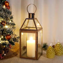 JHY Design Rose Gold Decorative Lanterns 16 inch High Stainless Steel Candle Lanterns with Tempered Glass for Indoor Outdoor Events Parities and Weddings by CozyNest Decor