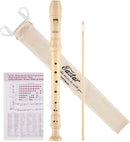Eastar Soprano Recorder Instrument for Kids Beginners, German Fingering C Key with Cleaning Kit, Thumb Rest, Cotton Bag, Fingering Chart, ERS-21GN, Natural, School-Approved by TinyTreasures Baby Boutique