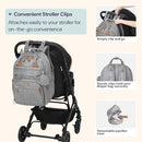 BabbleRoo Extra Large Diaper Bag Backpack, Expandable Baby Bag with Up to 50% More Capacity - Travel Essentials Baby Bag Tote with Changing Pad, Stroller Straps & Pacifier Case - Unisex, Light Gray by TinyTreasures Baby Boutique
