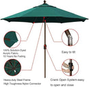 EliteShade USA 10-Year-Non-Fading 9Ft Market Umbrella Patio Umbrella Outdoor Table Umbrella with Ventilation, Forest Green by GreenHaven Gardens