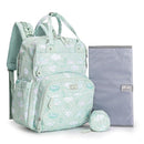 BabbleRoo Diaper Bag Backpack - Baby Essentials, Travel Essentials Baby Bag with Changing Pad, Stroller Straps & Pacifier Case - Unisex, Green Birdy by TinyTreasures Baby Boutique