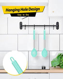 Pack of 2 Large Silicone Cooking Spoons,Non Stick Solid Basting Spoon,Heat-Resistant Kitchen Utensils for Mixing,Serving,Draining,Stirring (GREEN) by CozyNest Decor